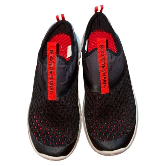 Rugged Shark Boys Non Slip Watershoes-Black/Red-Size 3-GUC - Picture 1 of 7